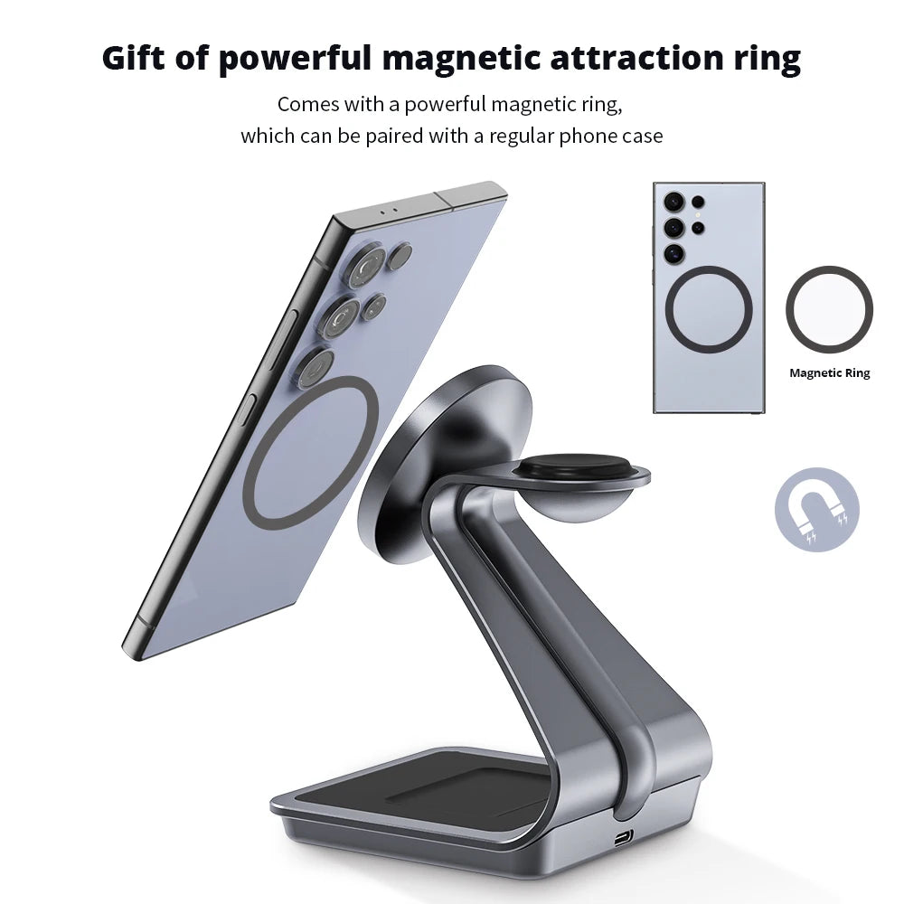 Magnetic 3 in 1 Wireless Charger Station - Stylish Expression