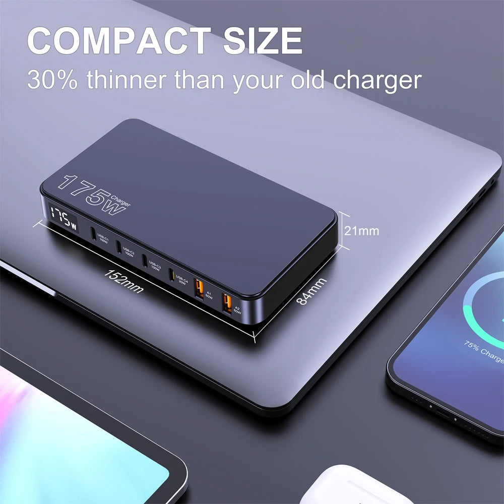 6-Port Desktop Charger Type C for iPhone - Stylish Expression