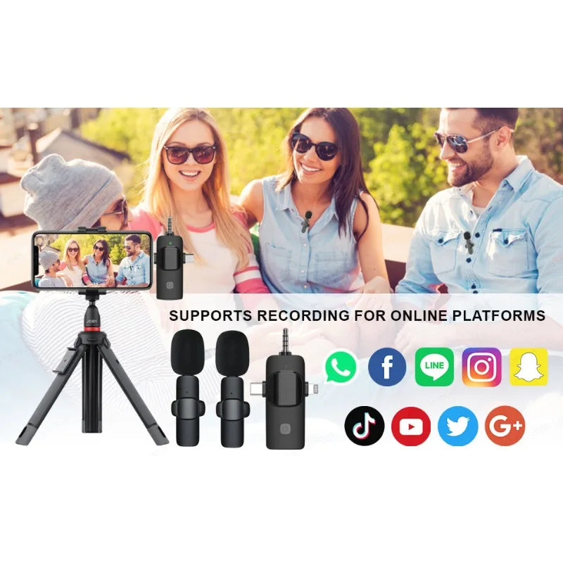4 In 1 Wireless Lavalier Microphone for iPhone Android - Stylish Expression