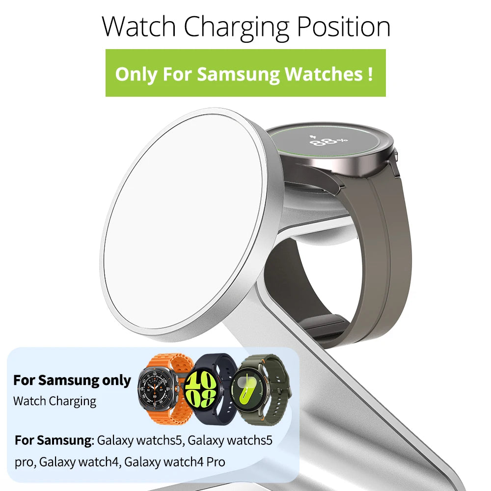 Magnetic 3 in 1 Wireless Charger Station - Stylish Expression
