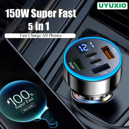 5 in 1 Super Fast Charge Adapter for iPhone & Samsung - Stylish Expression
