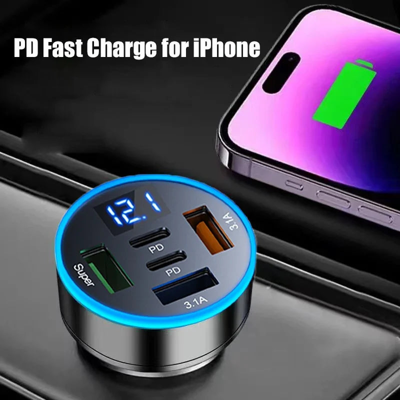 5 in 1 Super Fast Charge Adapter for iPhone & Samsung - Stylish Expression