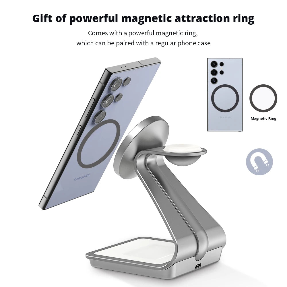Magnetic 3 in 1 Wireless Charger Station - Stylish Expression