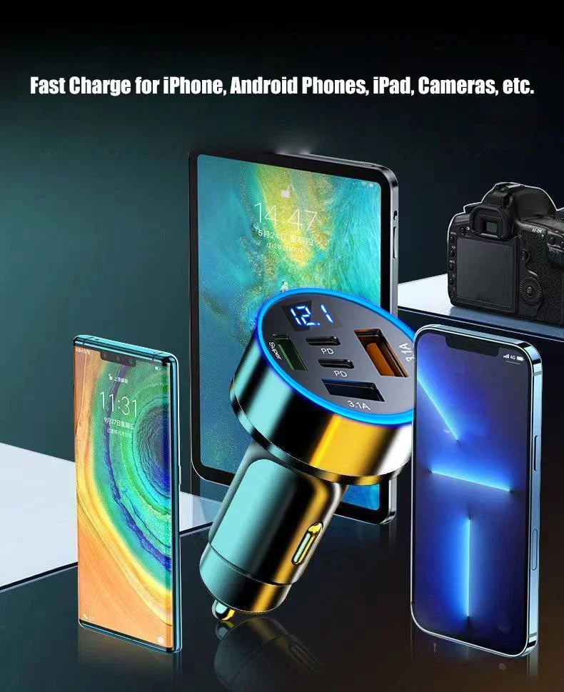 5 in 1 Super Fast Charge Adapter for iPhone & Samsung - Stylish Expression
