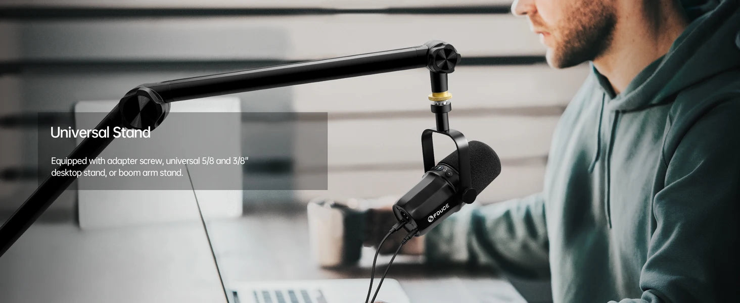 FDUCE SL40+ USB/XLR Dynamic Microphone Kit With Arm Stand/Built-in Headset Output / Sound Insulation,For PC PS5/4 Mixer - Stylish Expression