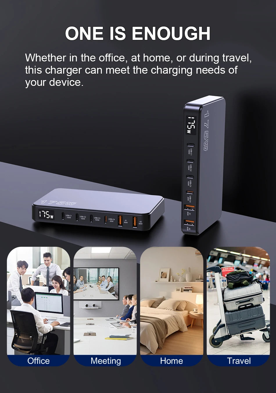 6-Port Desktop Charger Type C for iPhone - Stylish Expression