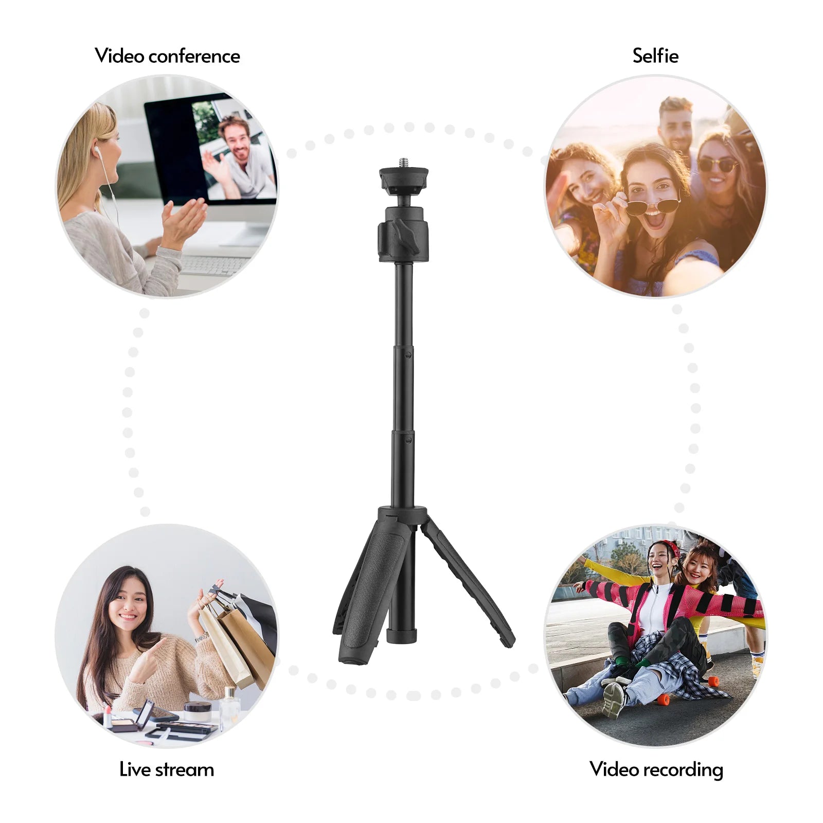 Portable Mini Tripod Extendable  Stand - Stylish Expression