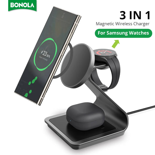 Magnetic 3 in 1 Wireless Charger Station - Stylish Expression