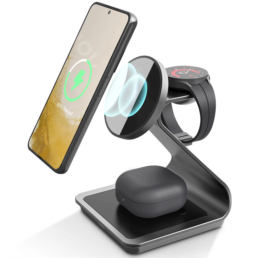 Magnetic 3 in 1 Wireless Charger Station - Stylish Expression