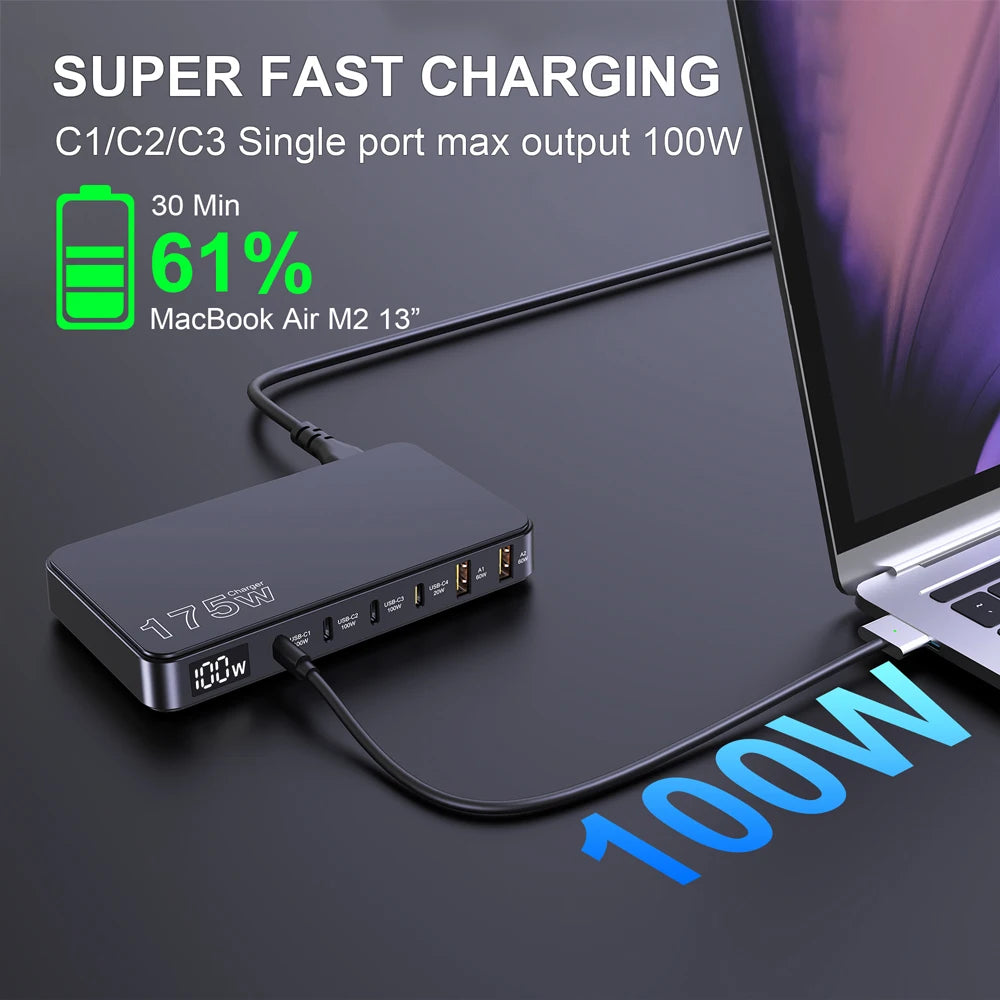 6-Port Desktop Charger Type C for iPhone - Stylish Expression