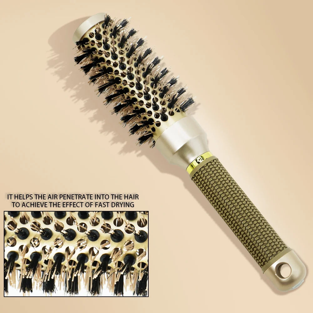 Anti-Static Rolling Brush for Salon Styling, Pro Barber Hair Tools