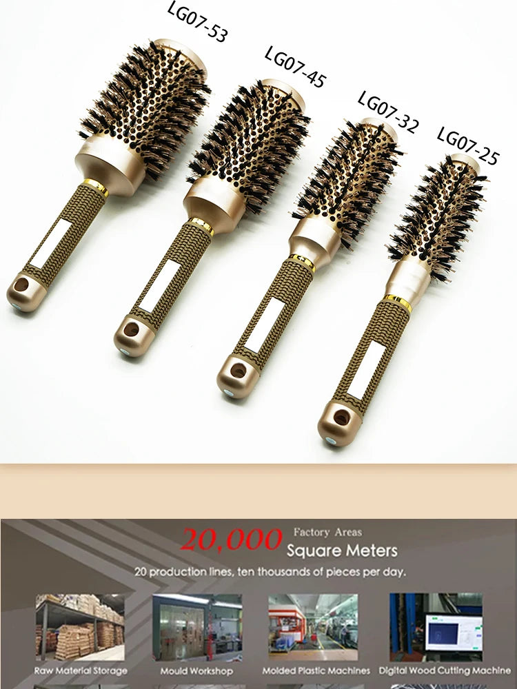 Anti-Static Rolling Brush for Salon Styling, Pro Barber Hair Tools