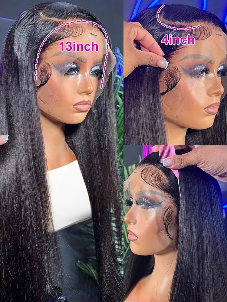 HD Transparent Bone Straight Lace Front Hair