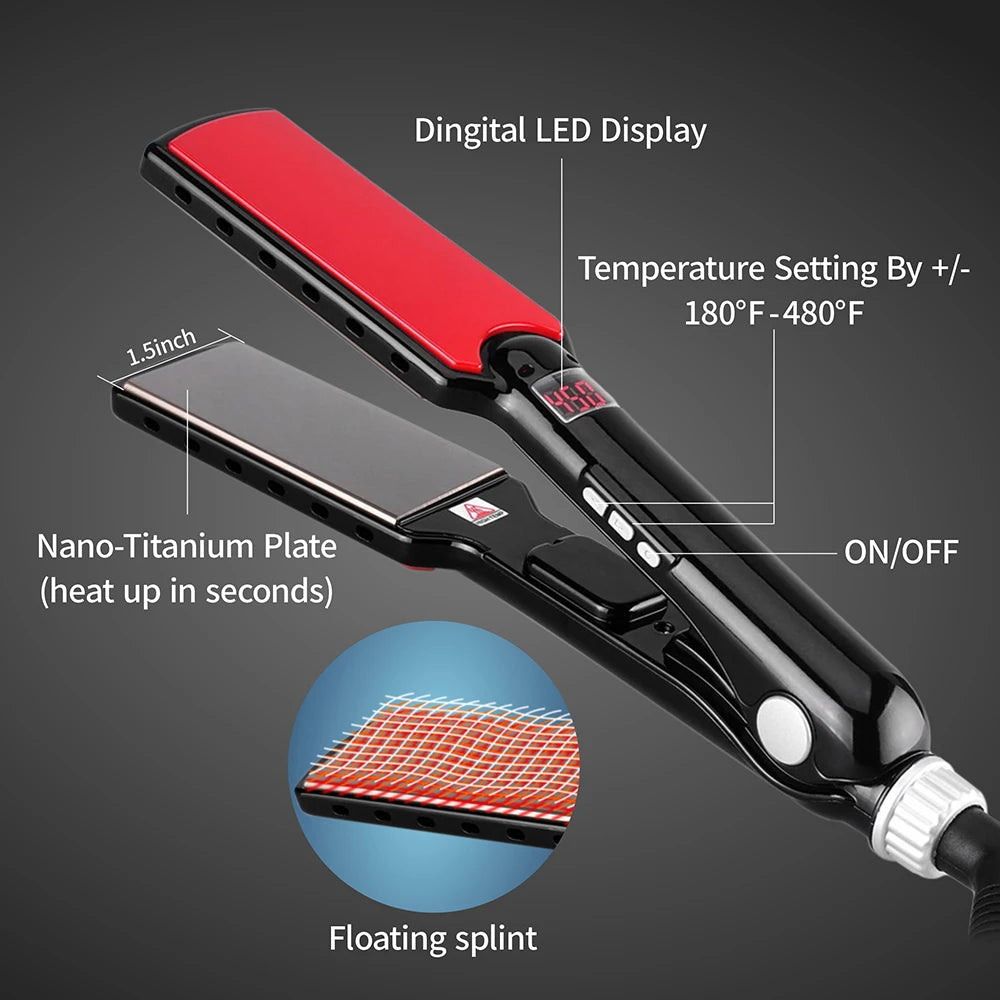 Wide Hair Straightener Titanium 480F