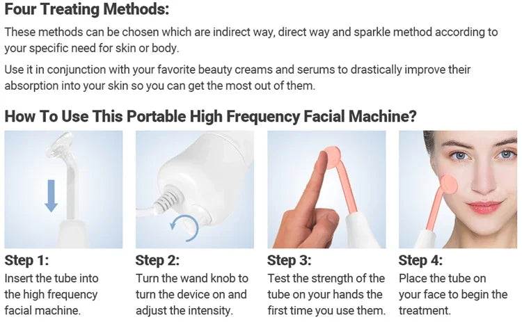 Portable High Frequency Facial Therapy Wand